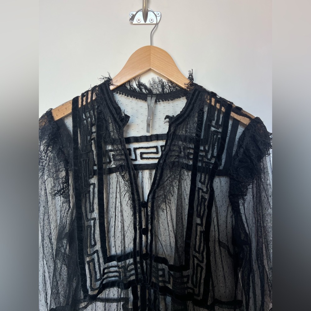 Anthropologie Holly Flocked Tunic Top Size XL Rare - Picture 6 of 15